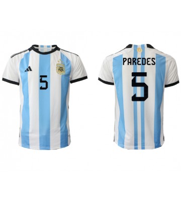 Maillot de foot Argentine Leandro Paredes #5 Domicile Monde 2022 Manches Courte